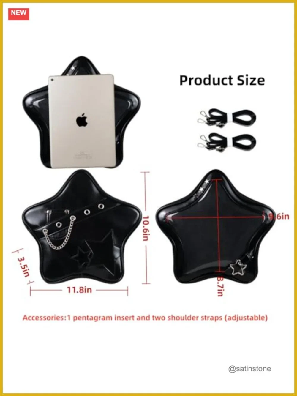 PU Leather Ita Backpack with Clear Display Window for Pins and Badges